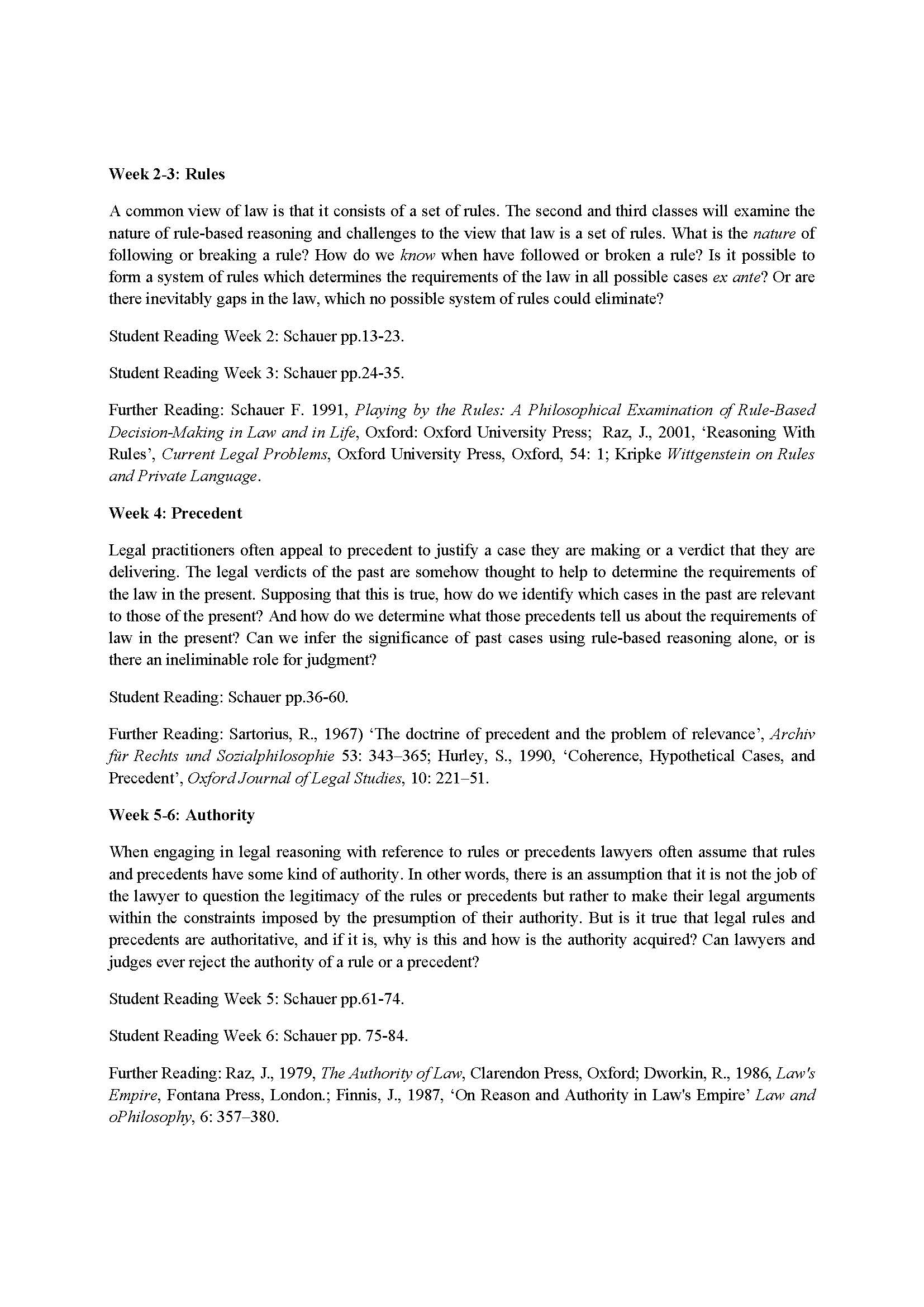 Legal Reasoning