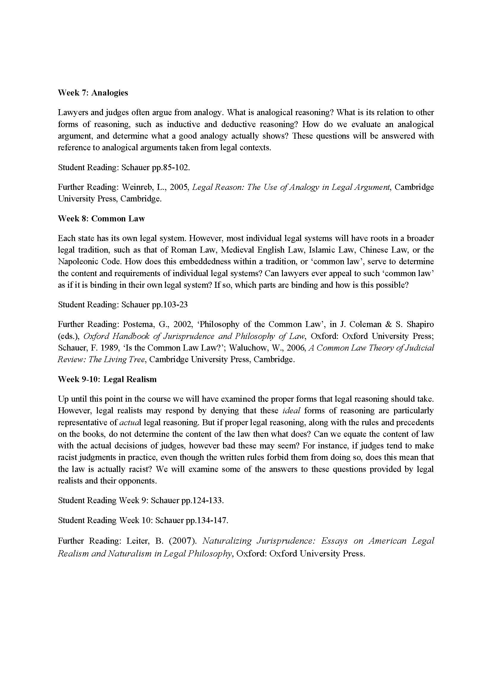 Legal Reasoning